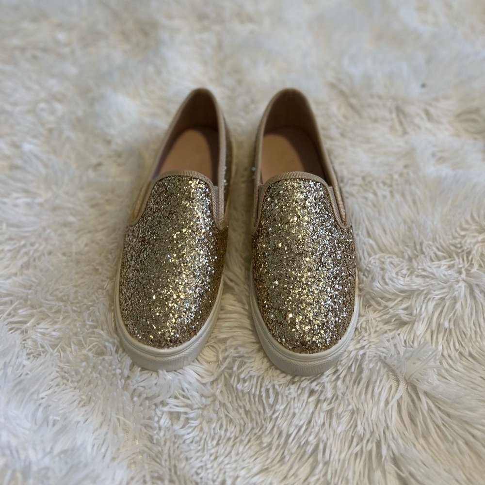 Sparkly Gold Kids Slip-On Shoes New condition size 5 1/2
